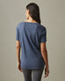 Classic Cotton V-Neck Tee - Washed Navy